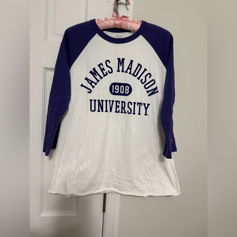 James Madison University Raglan Tee - White & Purple